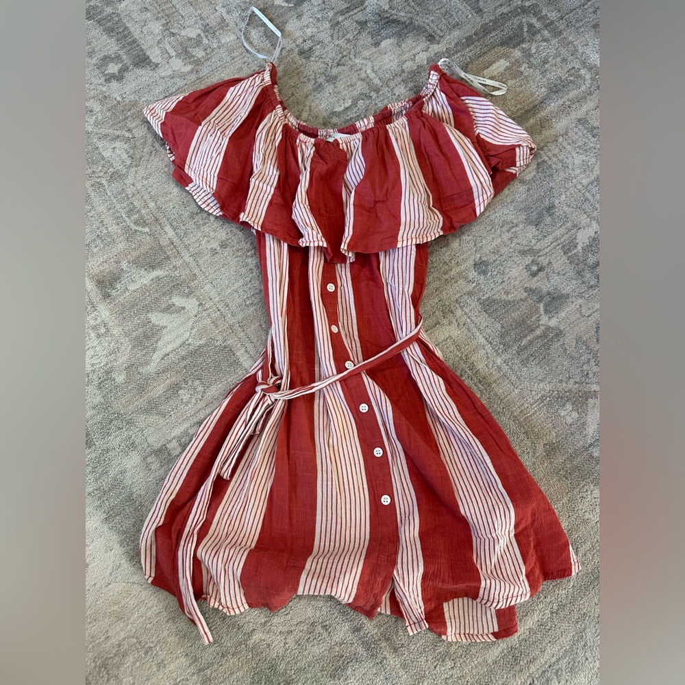 Striped Red and White mini Dress